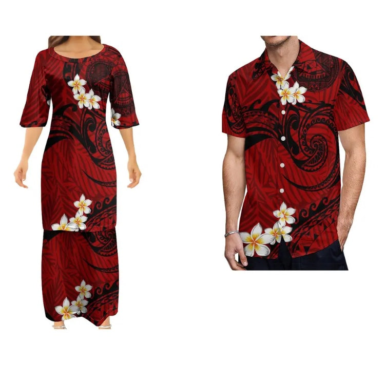 Ladies dress with Men’s Matching shirt in Different Colours & Styles