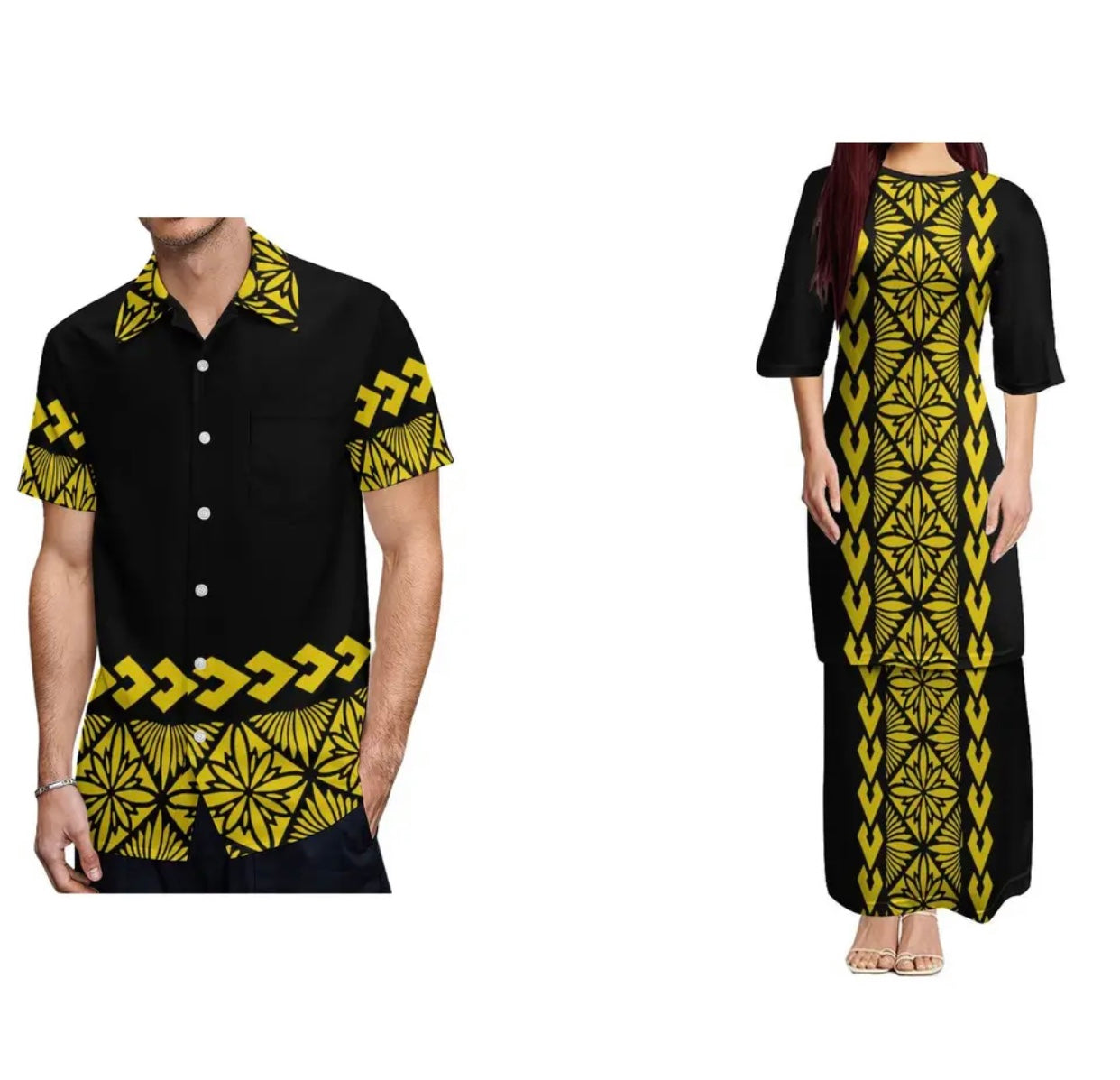 Ladies 2 Piece Set with Men’s Matching Shirt in Different Colours and Styles