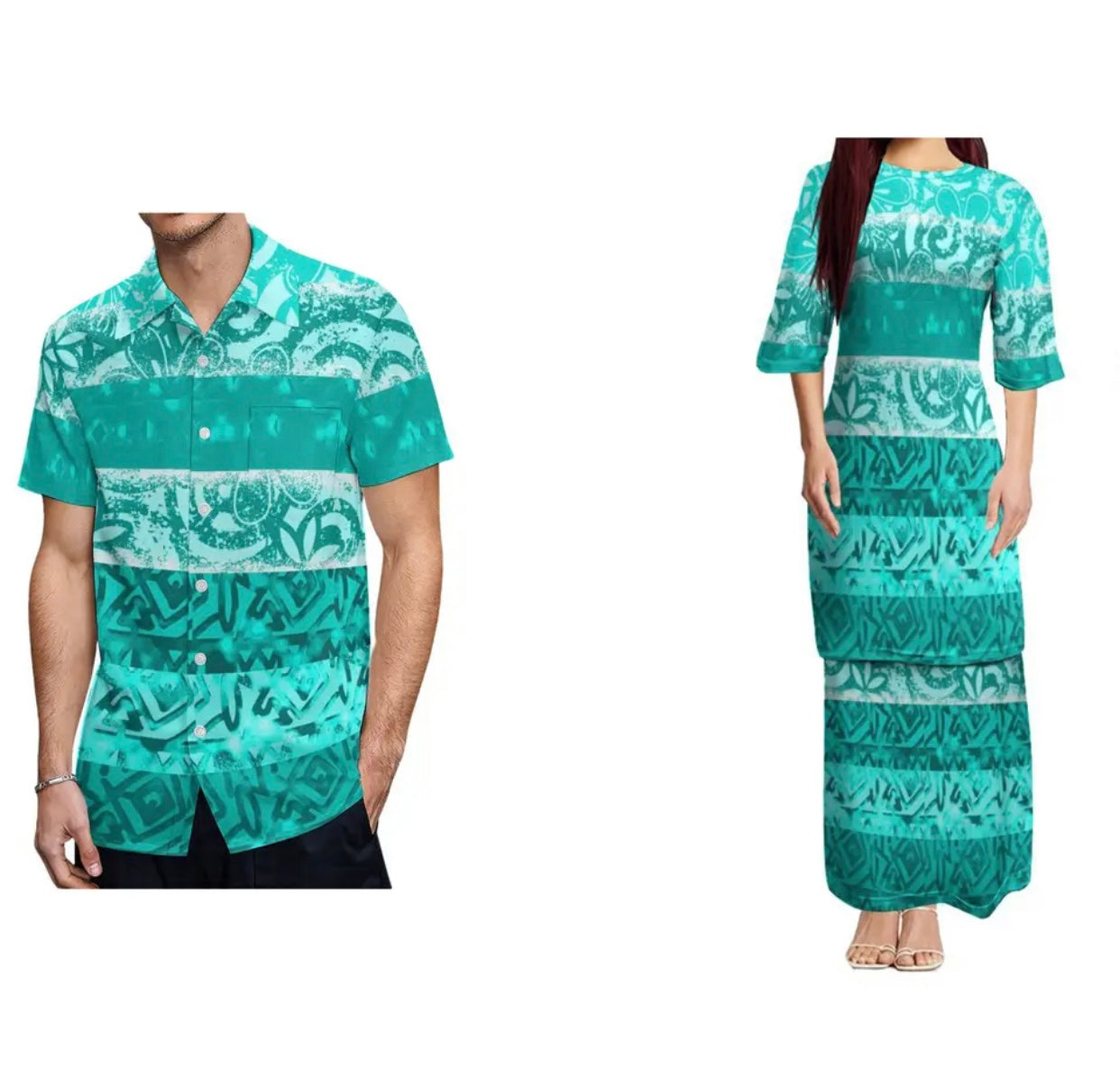 Ladies 2 Piece Sets with Men’s matching shirt in different Colours and Styles