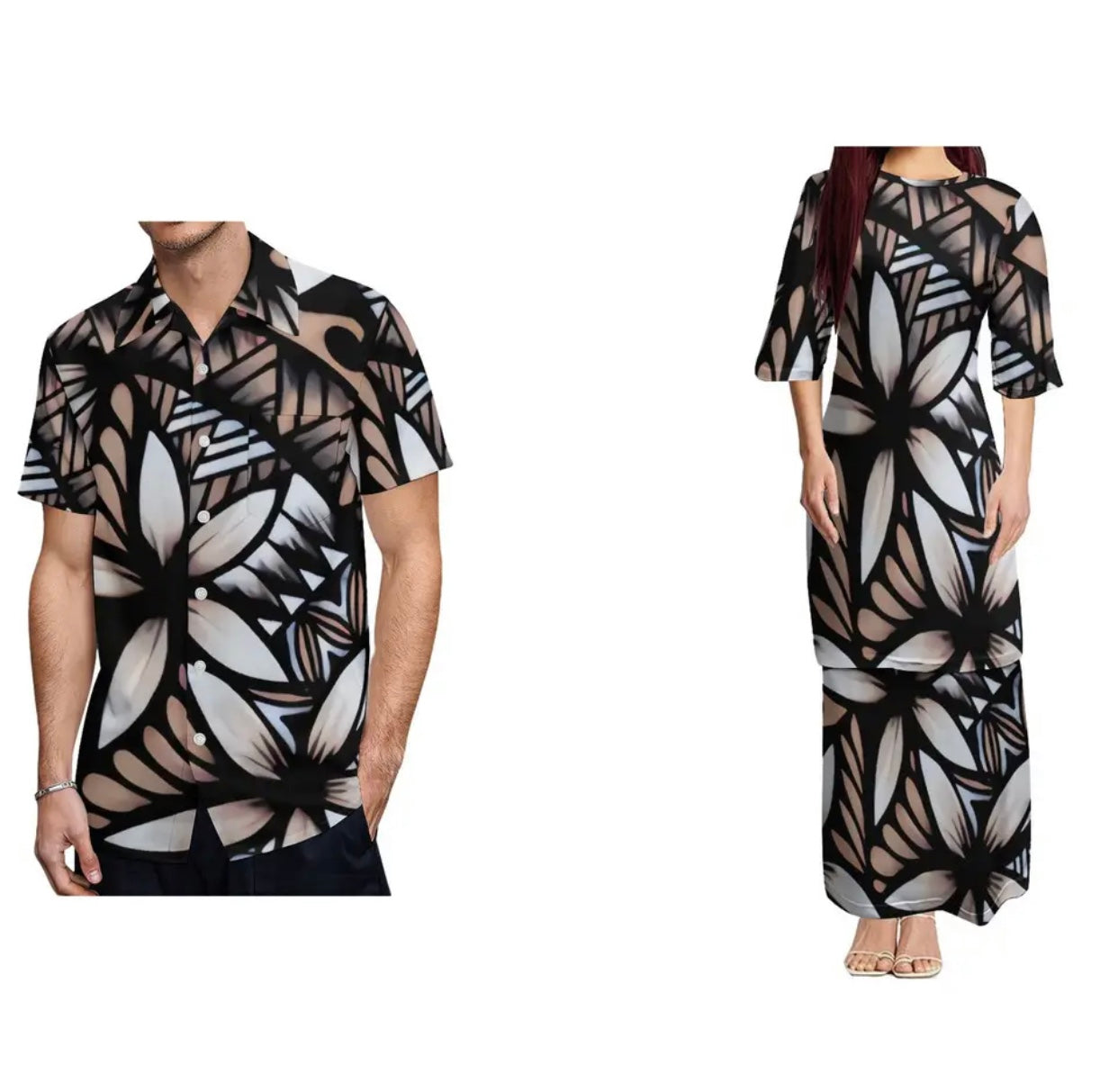 Ladies 2 Piece Sets with Men’s matching shirt in different Colours and Styles
