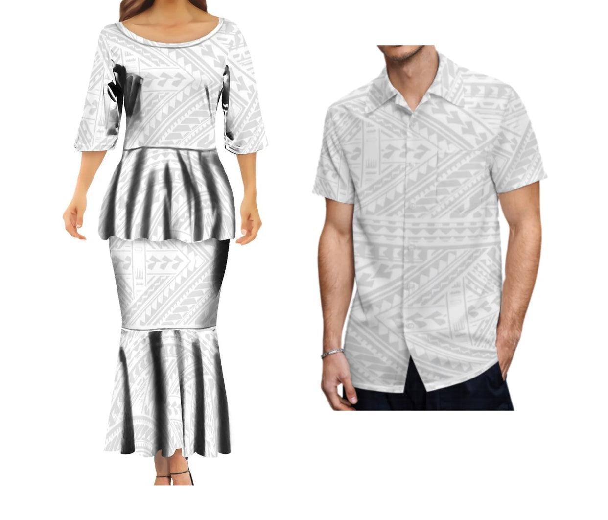 Ladies 2pcs Set with Men’s Matching shirt
