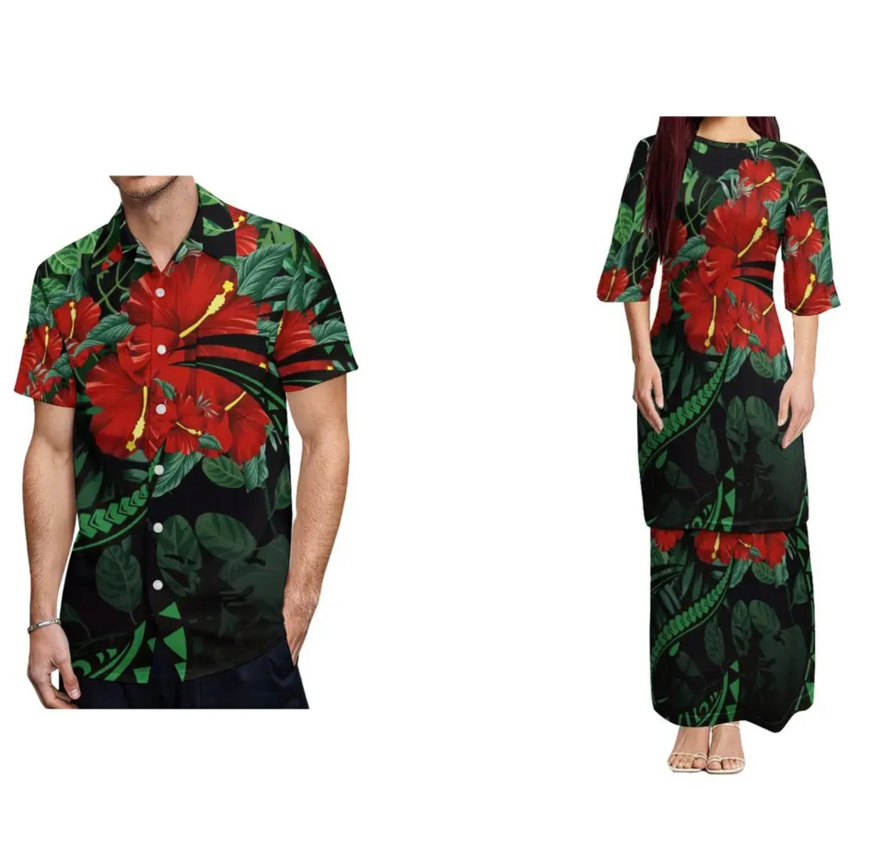 Ladies 2 Piece Sets with Men’s matching shirt in different Colours and Styles