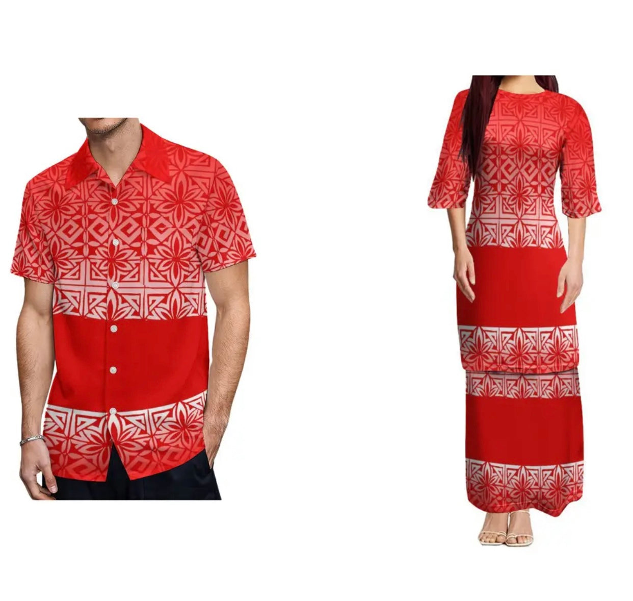 Ladies 2 Piece Set with Men’s Matching Shirt in Different Colours and Styles