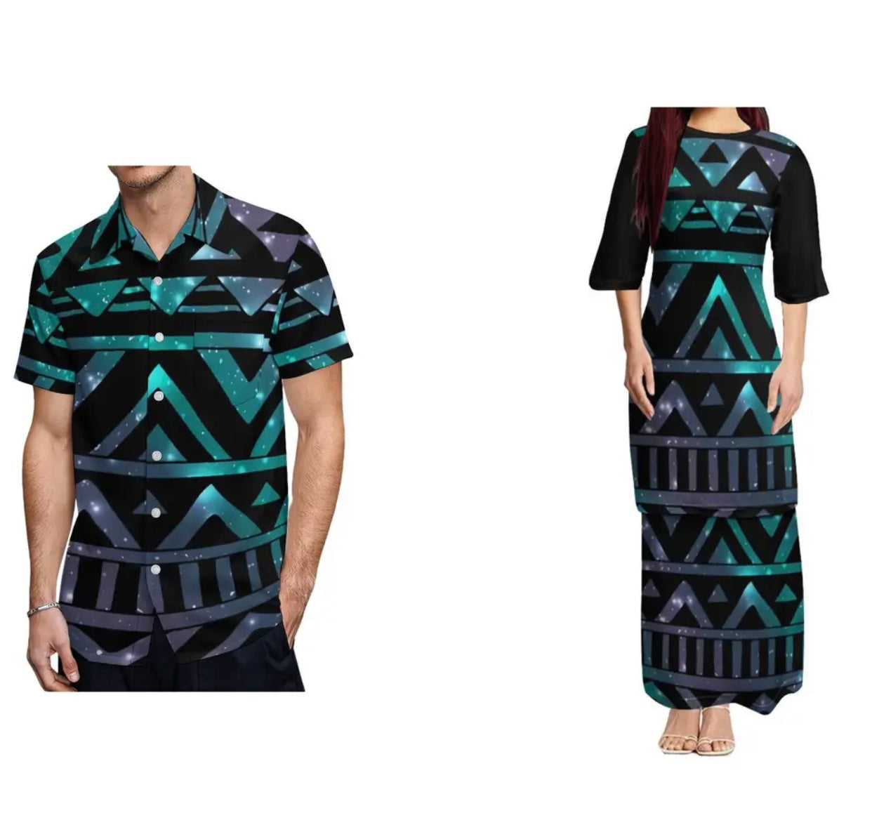 Ladies 2 Piece Set with Men’s Matching Shirt in Different Colours and Styles