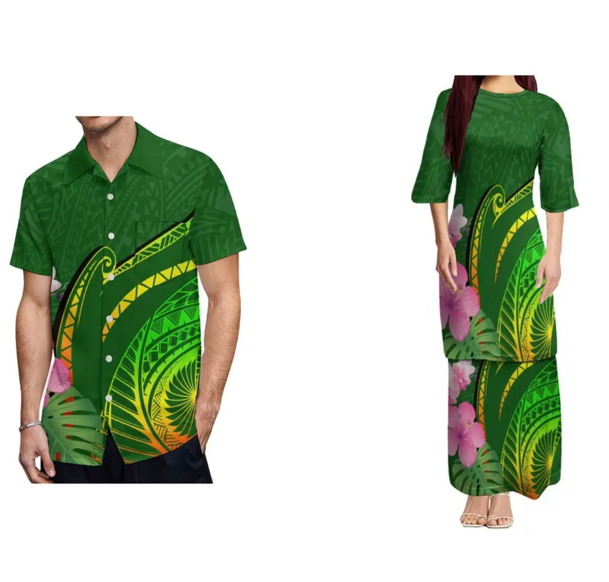 Ladies 2 Piece Sets with Men’s matching shirt in different Colours and Styles