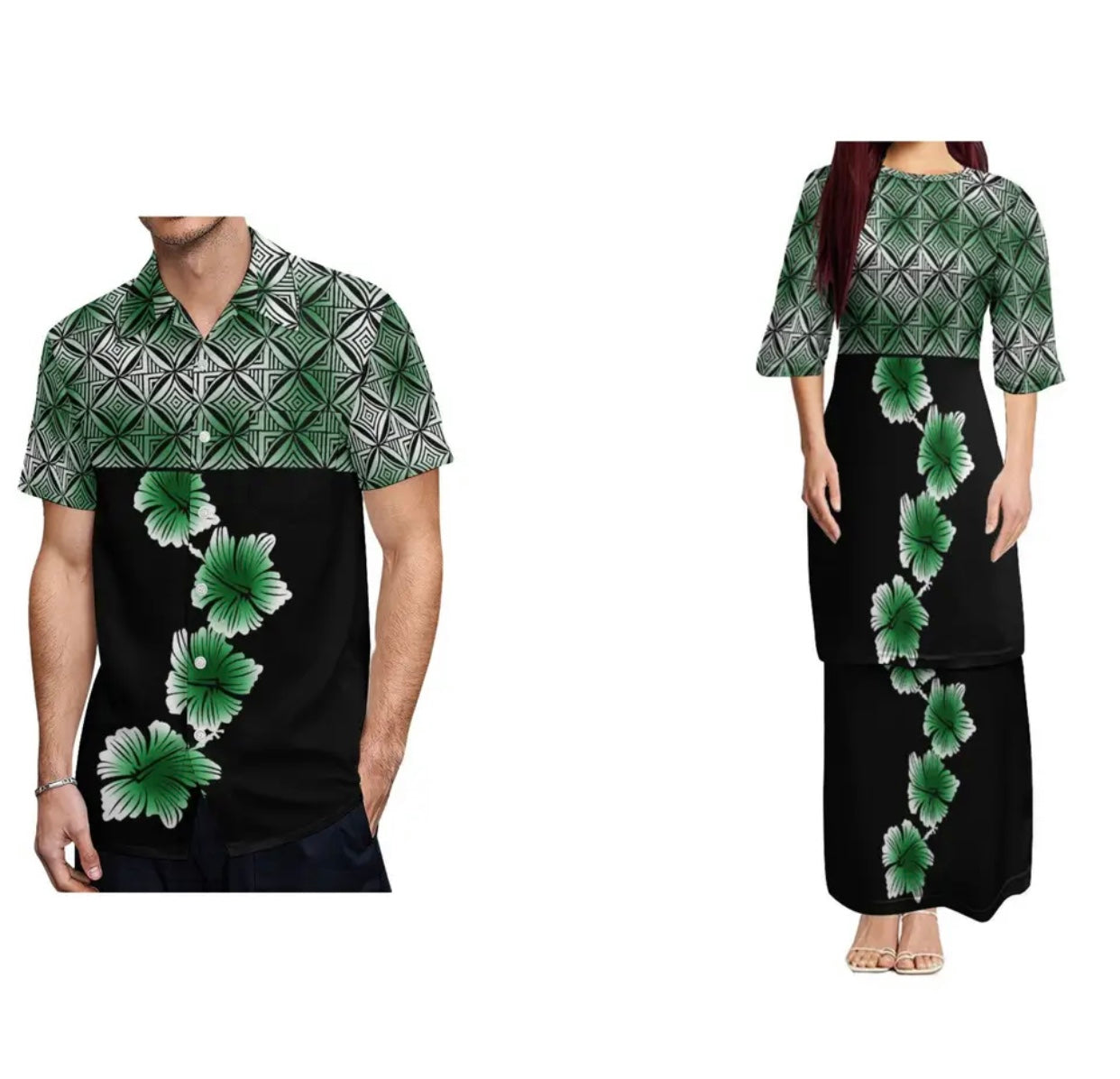Ladies 2 Piece Sets with Men’s matching shirt in different Colours and Styles