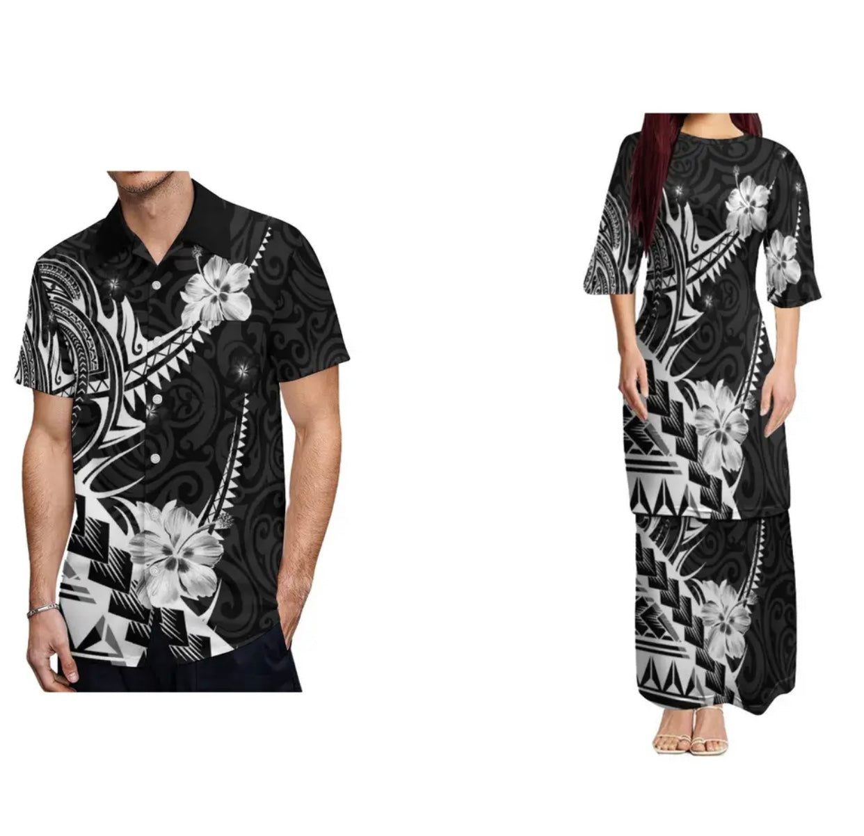 Ladies 2 Piece Sets with Men’s matching shirt in different Colours and Styles