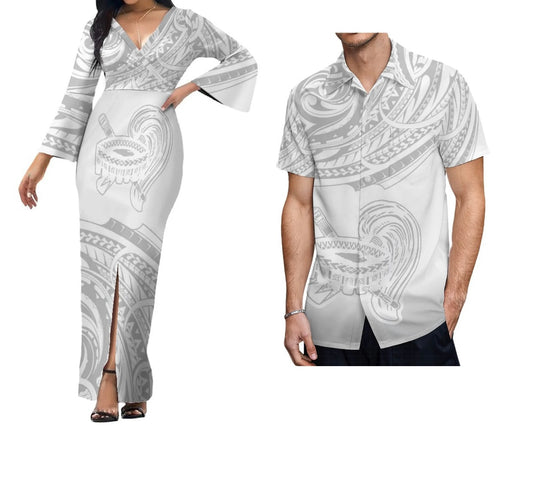 Ladies White dress with Men’s Matching Shirt