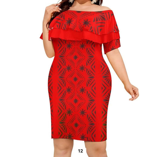 Ladies tribal off shoulder dress