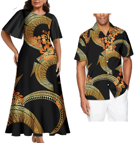 Ladies Designed Dress with Men’s Matching Shirt