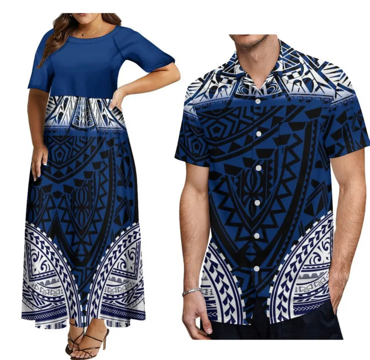 Women’s dress and Men’s matching shirts in different styles & Colours