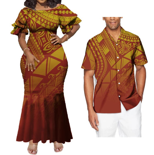 Ladies Tribal Design Dress with Men’s Matching Shirt