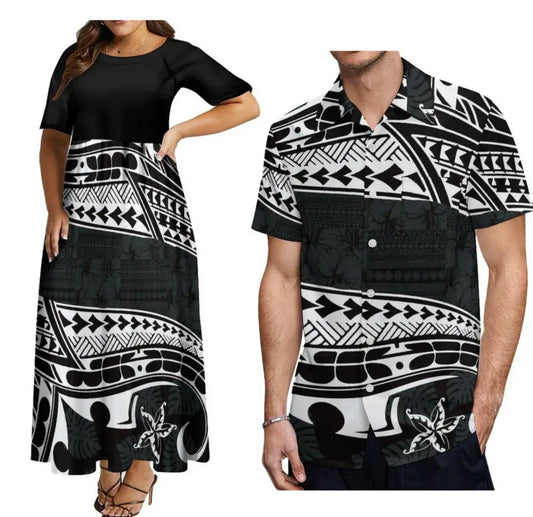 Women’s dress and Men’s matching shirts in different styles & Colours