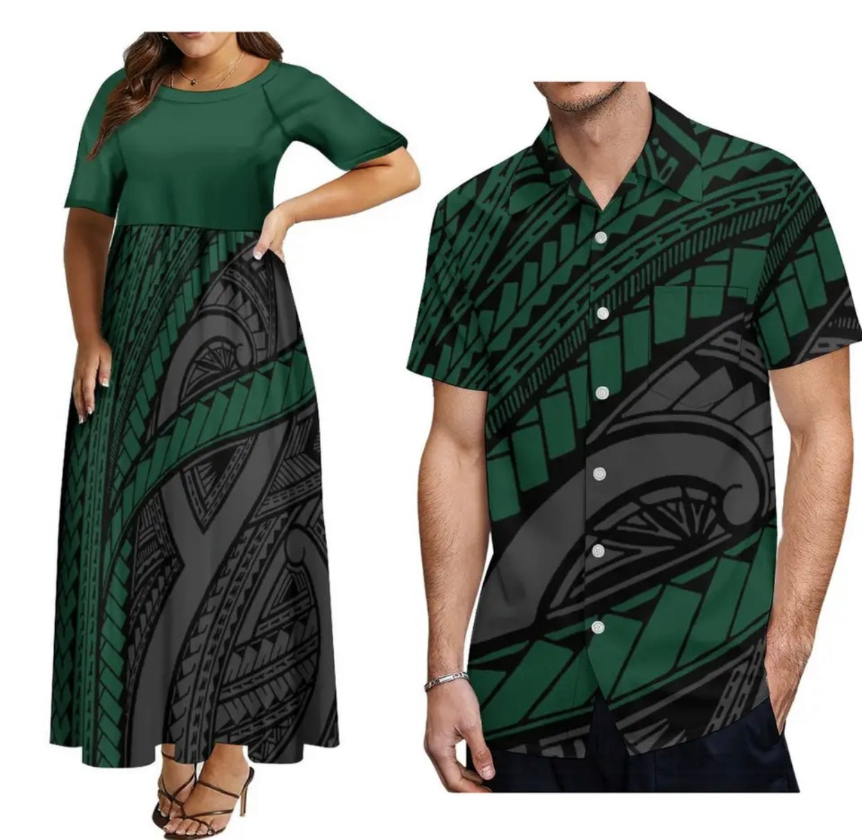 Women’s dress and Men’s matching shirts in different styles & Colours