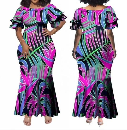 Long Bodycon Fishtail with stylish sleeve Maxi Mermaid dress