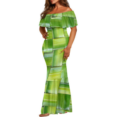 Ladies coconut leaf pattern dress