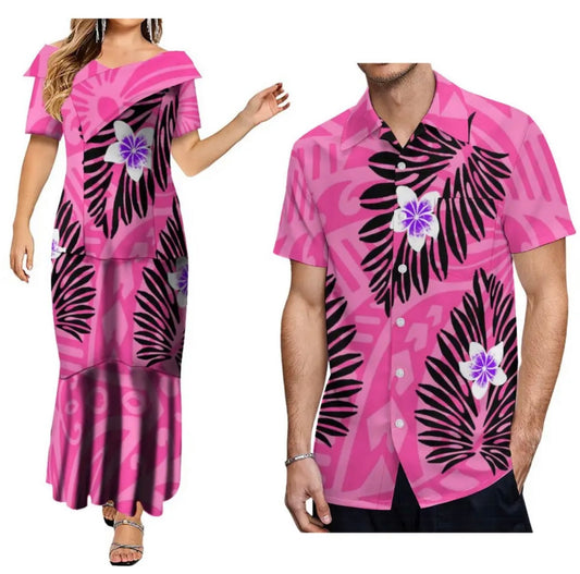 Ladies stylish dress with Men’s matching shirt