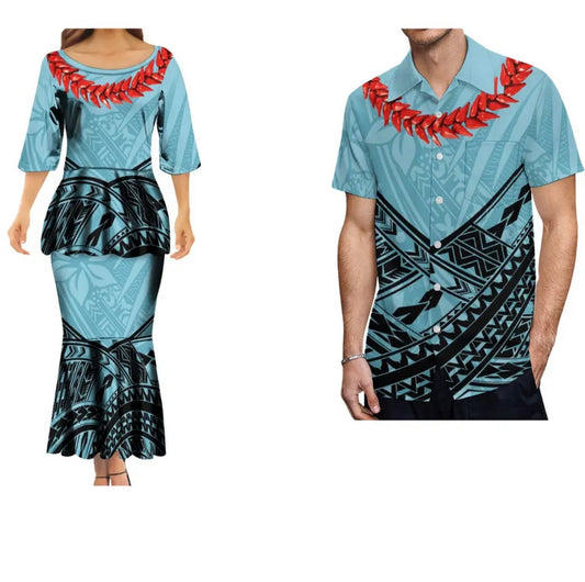 Ladies 2 piece Dress & Men matching shirt